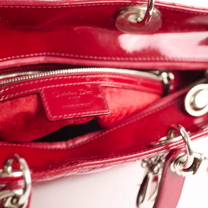 Christian Dior Lady Dior Large Patent Red