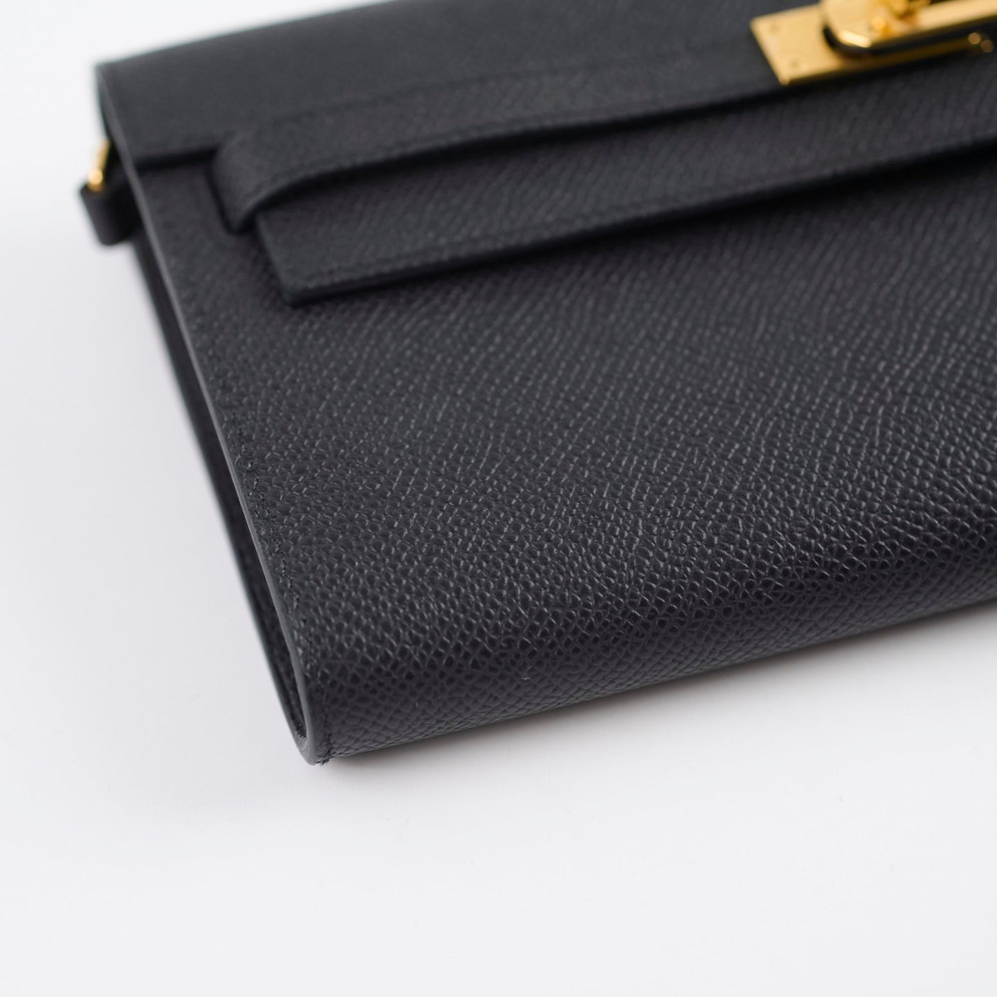 Hermes Kelly To Go Black Espom GHW A Stamp