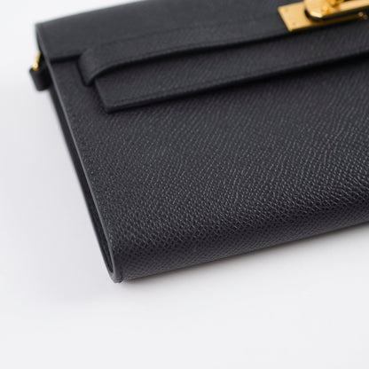 Hermes Kelly To Go Black Espom GHW A Stamp