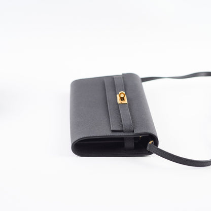 Hermes Kelly To Go Black Espom GHW A Stamp