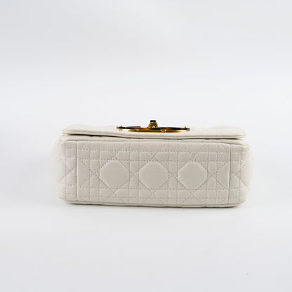 Christian Dior Caro Small Flap Lambskin White