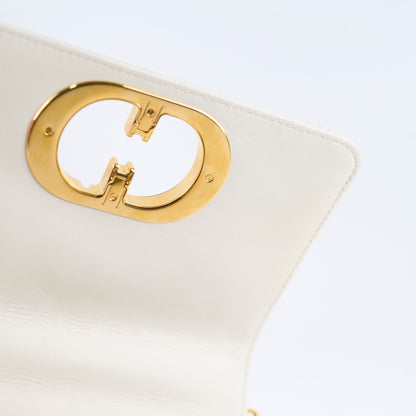 Christian Dior Caro Small Flap Lambskin White