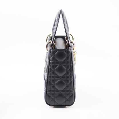 Dior Lady Dior Small Grained Calfskin Black
