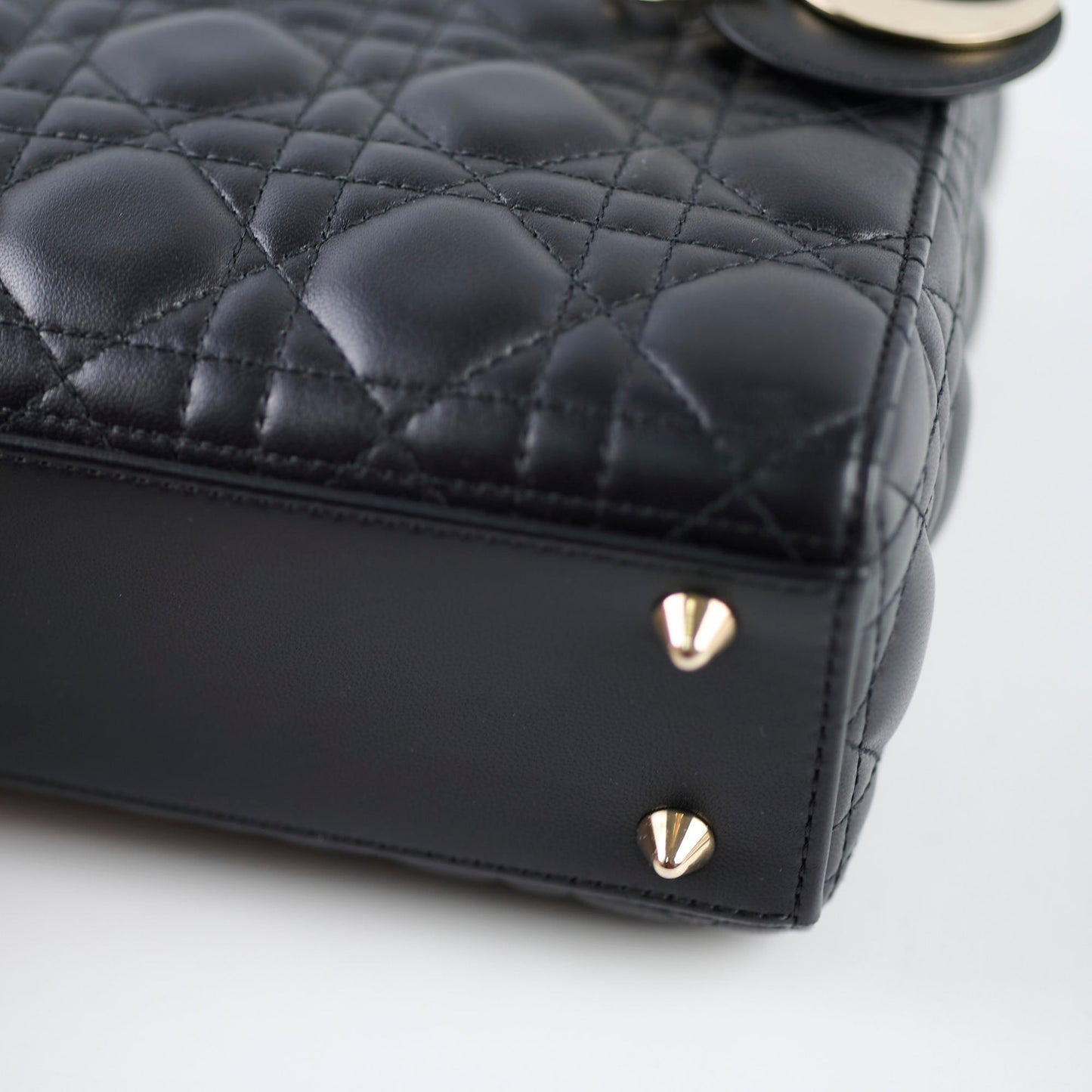 Dior Lady Dior Small Grained Calfskin Black