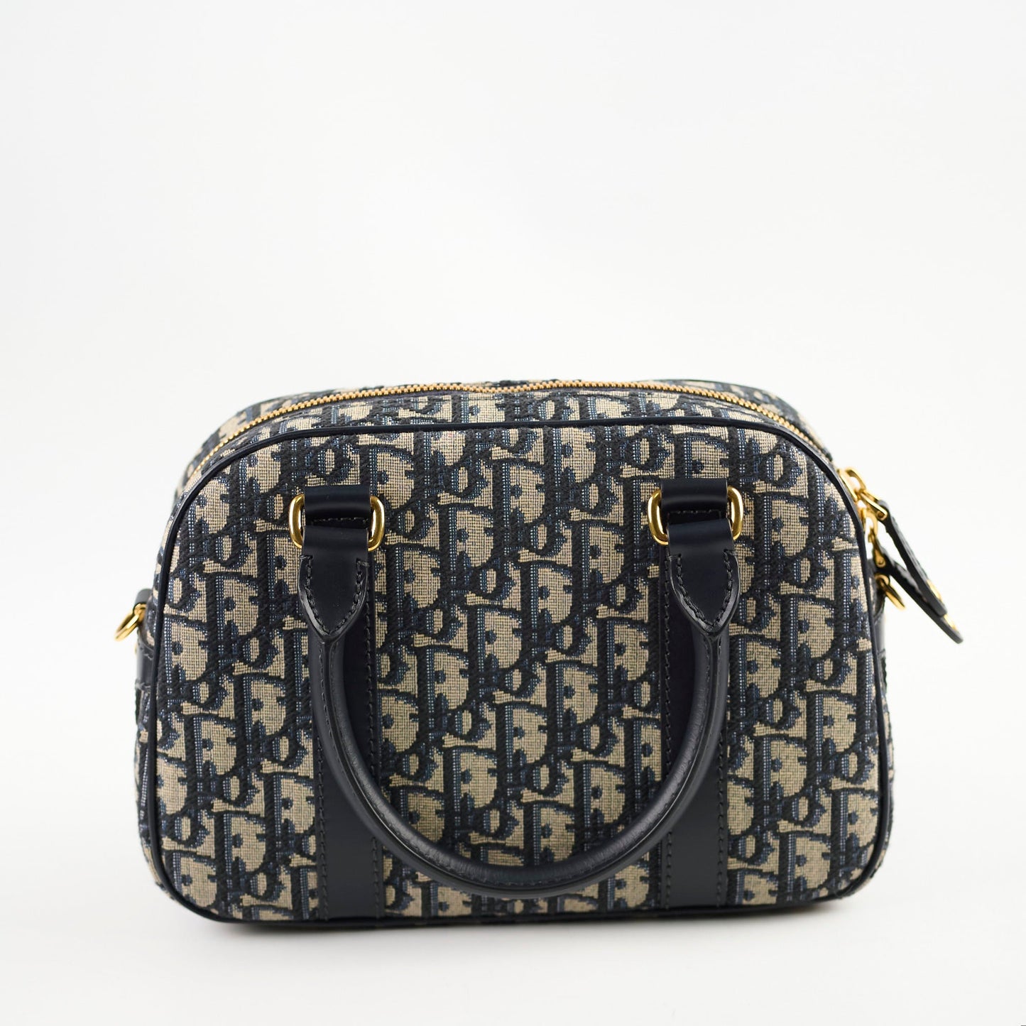 Deal of The Week - Christian Dior Medium D-Vibe Bowling Bag Navy Oblique