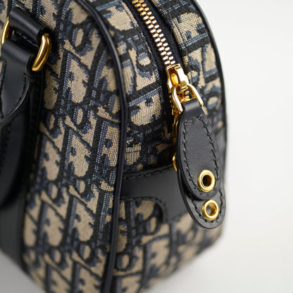 Deal of The Week - Christian Dior Medium D-Vibe Bowling Bag Navy Oblique