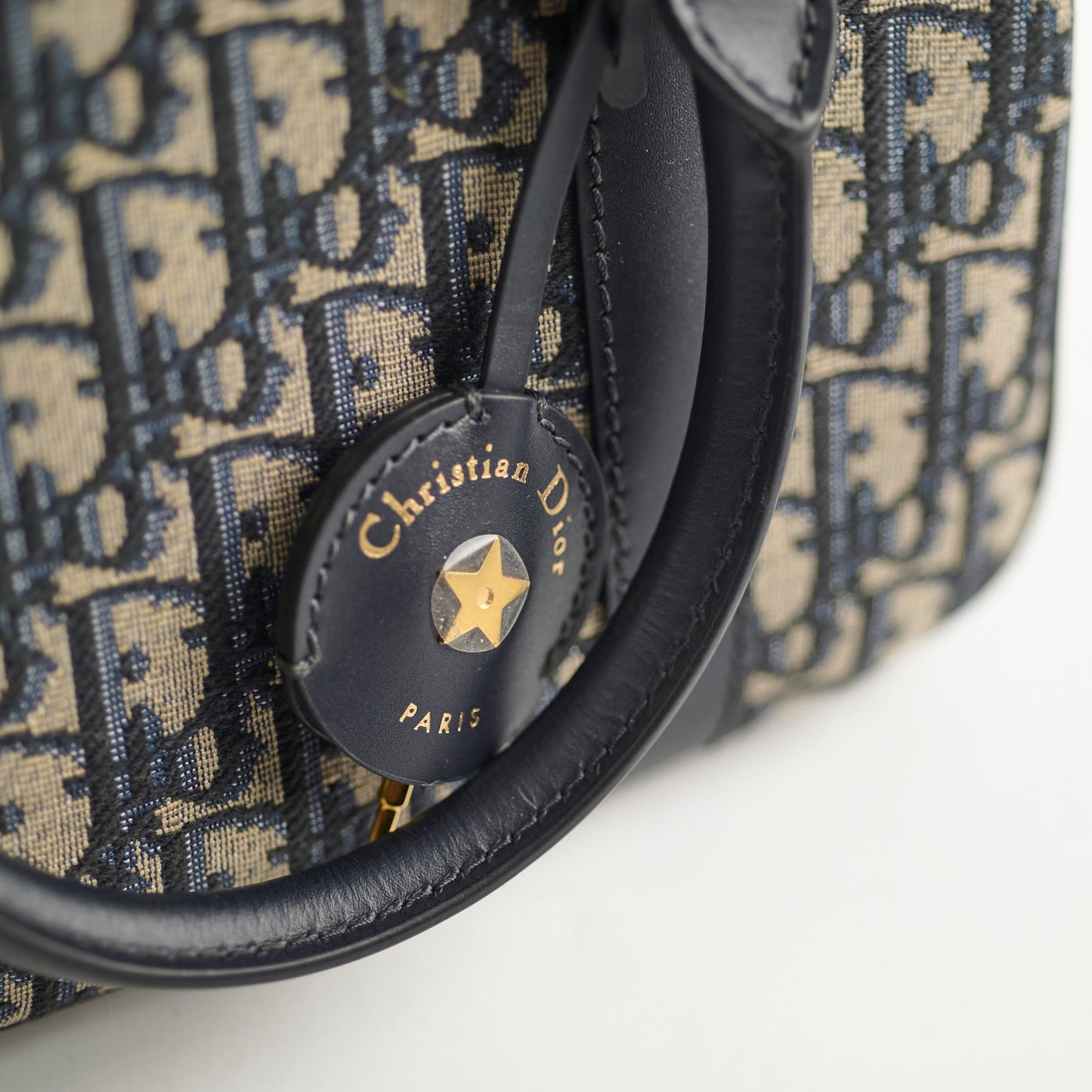 Deal of The Week - Christian Dior Medium D-Vibe Bowling Bag Navy Oblique