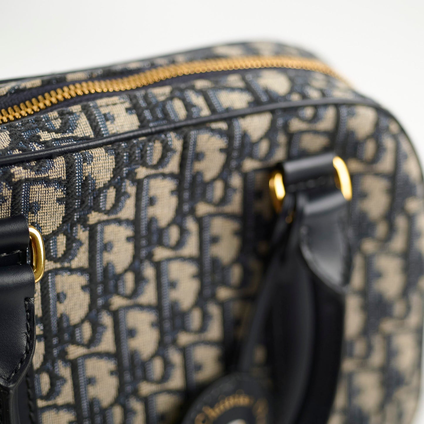 Deal of The Week - Christian Dior Medium D-Vibe Bowling Bag Navy Oblique