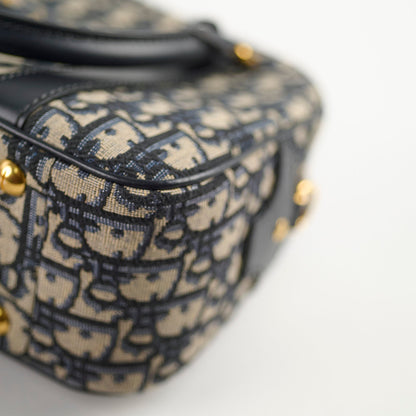 Deal of The Week - Christian Dior Medium D-Vibe Bowling Bag Navy Oblique