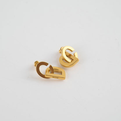 Dior CD Gold Stud Earrings Costume Jewellery