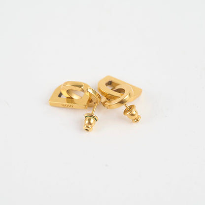 Dior CD Gold Stud Earrings Costume Jewellery