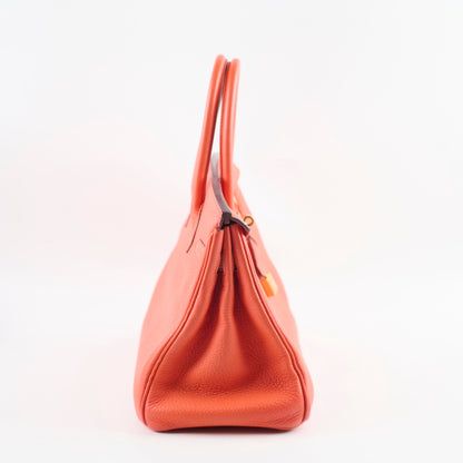 Hermes Birkin 30 Clemence Orange Stamp T