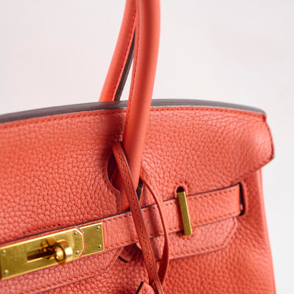 Hermes Birkin 30 Clemence Orange Stamp T