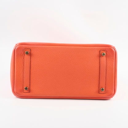Hermes Birkin 30 Clemence Orange Stamp T