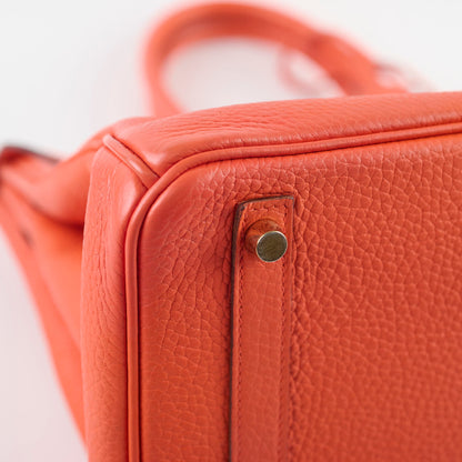 Hermes Birkin 30 Clemence Orange Stamp T
