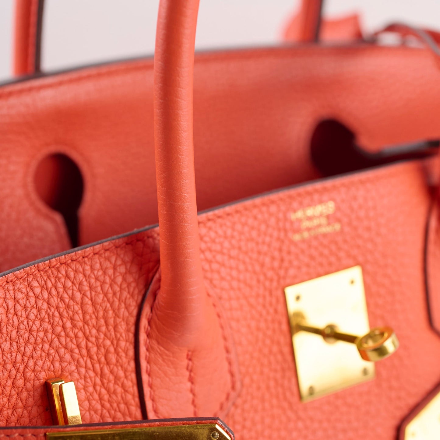 Hermes Birkin 30 Clemence Orange Stamp T