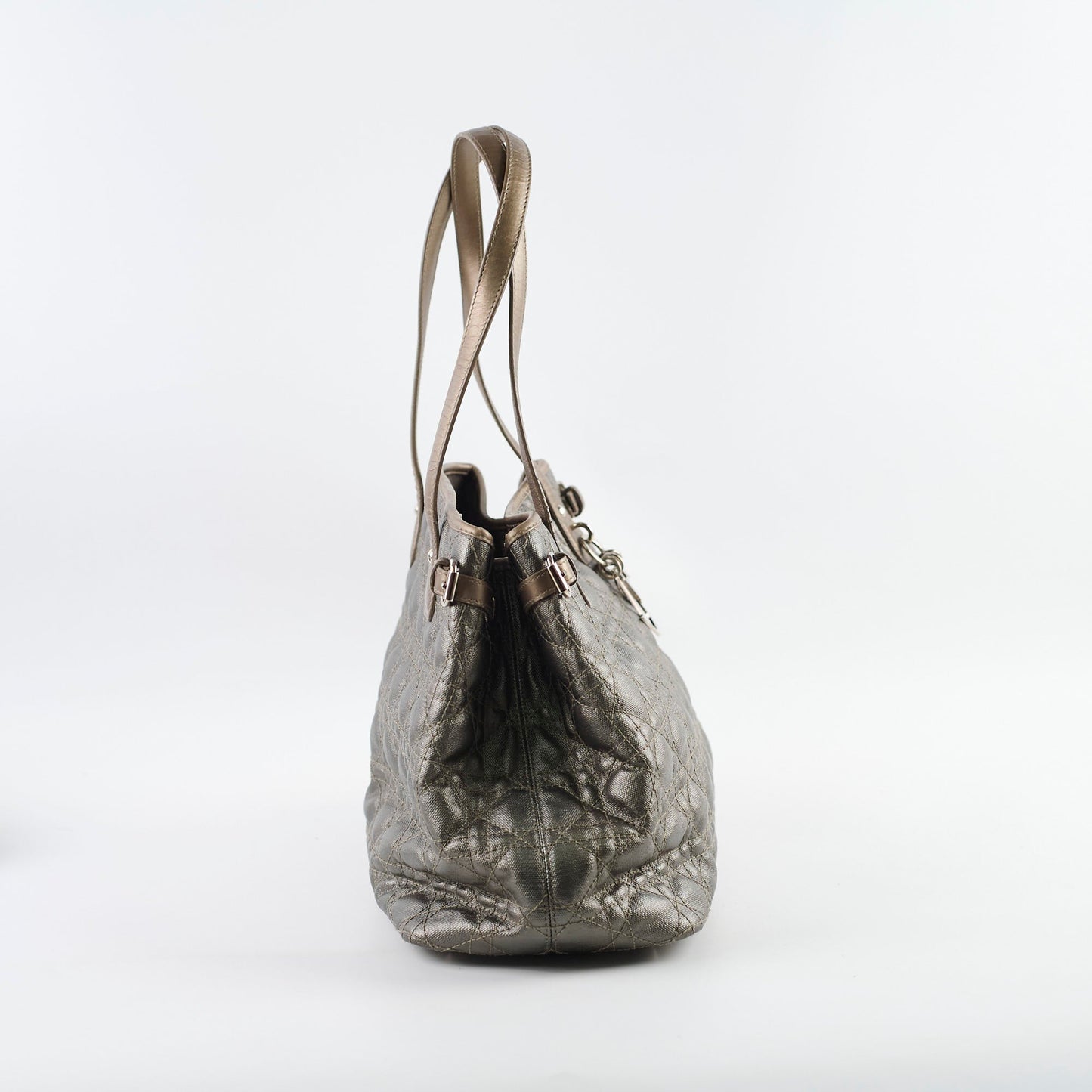 Christian Dior Medium Panarea Tote Cannage Canvas Khaki