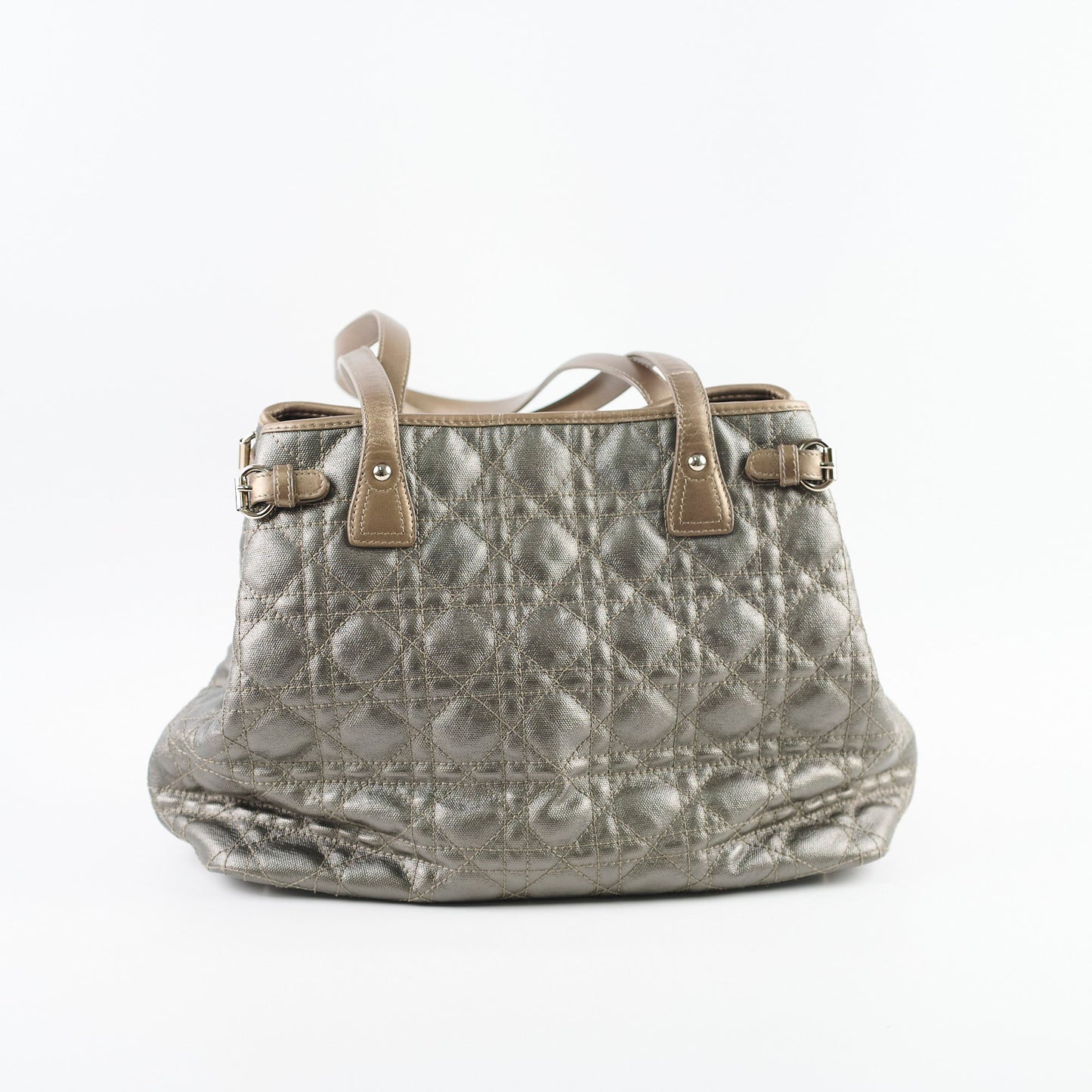 Christian Dior Medium Panarea Tote Cannage Canvas Khaki
