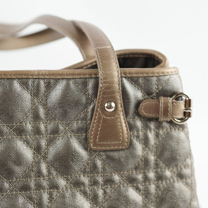 Christian Dior Medium Panarea Tote Cannage Canvas Khaki