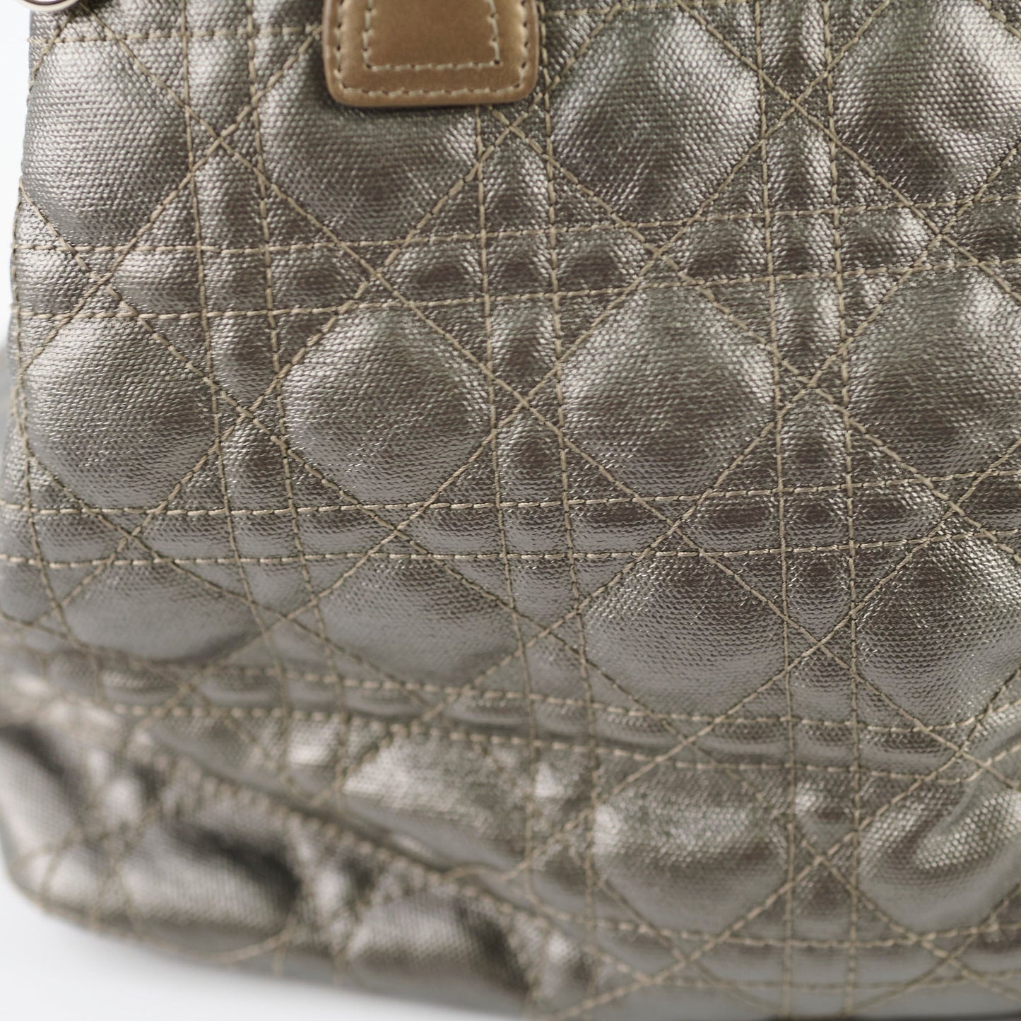 Christian Dior Medium Panarea Tote Cannage Canvas Khaki