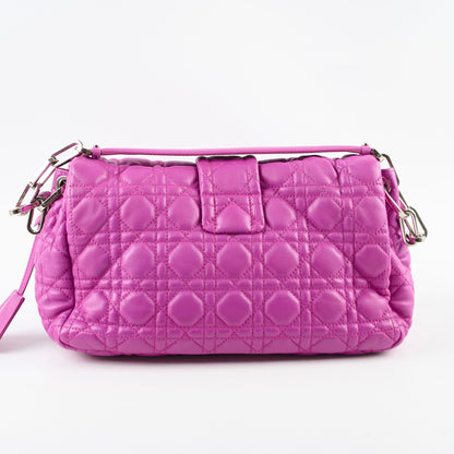 Christian Dior Lambskin Cannage New Lock Shoulder Bag Purple