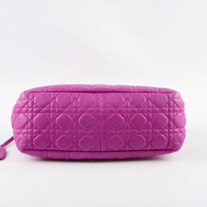 Christian Dior Lambskin Cannage New Lock Shoulder Bag Purple