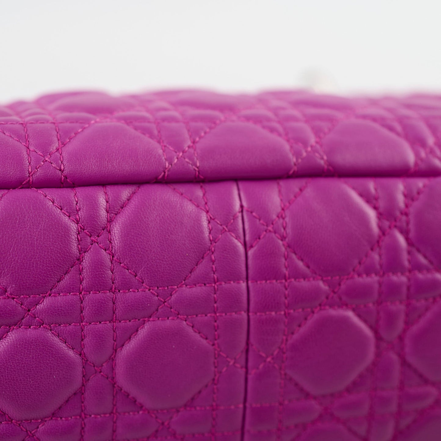Christian Dior Lambskin Cannage New Lock Shoulder Bag Purple
