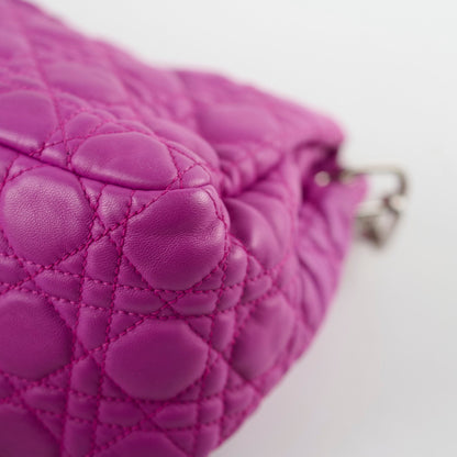 Christian Dior Lambskin Cannage New Lock Shoulder Bag Purple