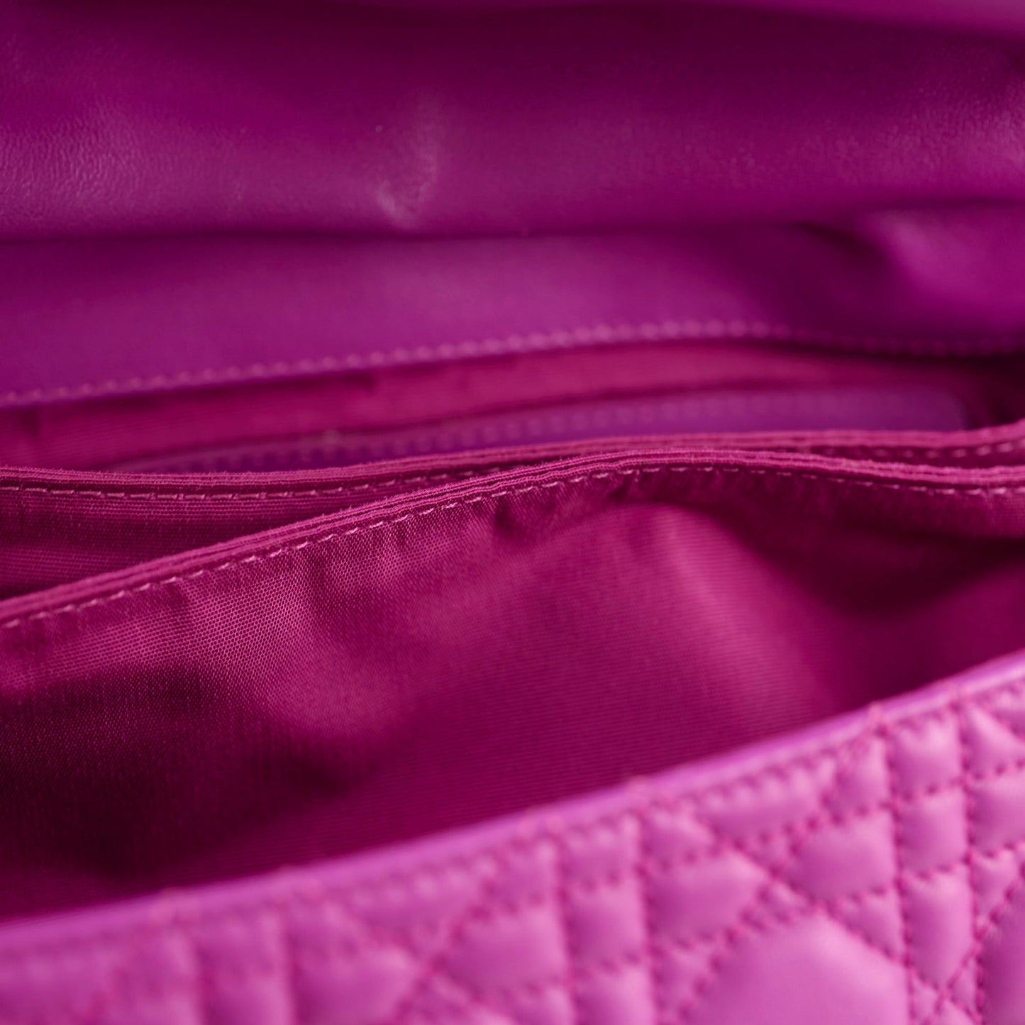Christian Dior Lambskin Cannage New Lock Shoulder Bag Purple