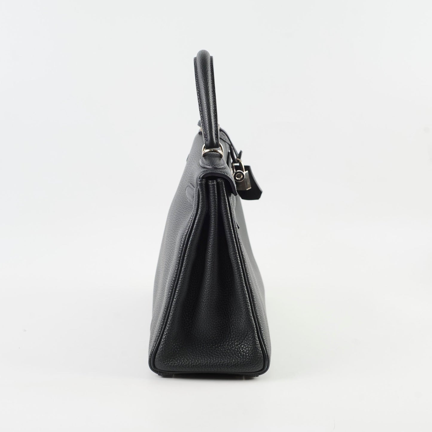 Hermes Kelly Verso 28 Black/Blue  PHW Q Square Stamp