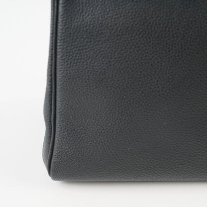 Hermes Kelly Verso 28 Black/Blue  PHW Q Square Stamp