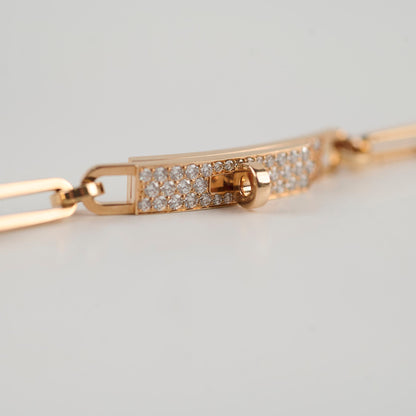 Hermes Kelly Chaine Rose Gold Diamond Choker Double/Bracelet 2025