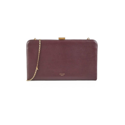 Luxury CELINE Burgundy Wallet On Chain
