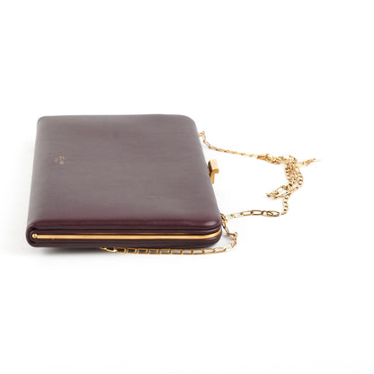 Luxury CELINE Burgundy Wallet On Chain