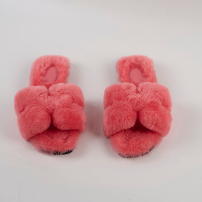 Hermes Oran Sandal Woolskin Rose Du Desert 37.5