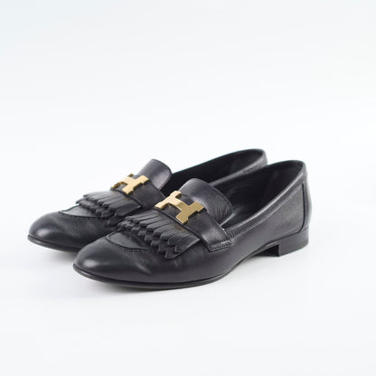 Hermes Royal Loafers Black Size 36