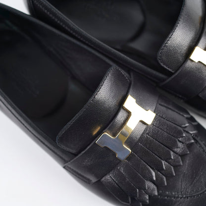 Hermes Royal Loafers Black Size 36