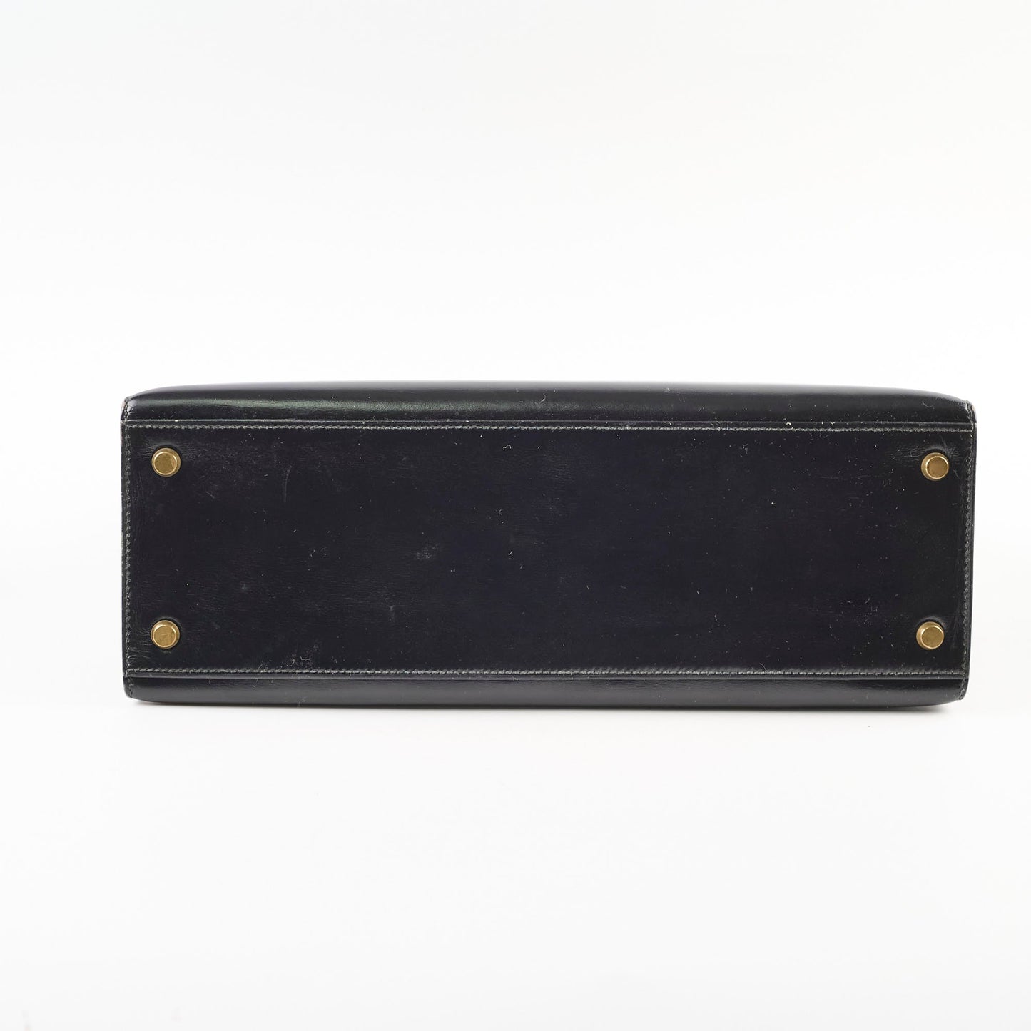 Hermes Vintage Kelly 32 Box Black J Circle Stamp 1980