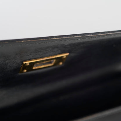 Hermes Vintage Kelly 32 Box Black J Circle Stamp 1980