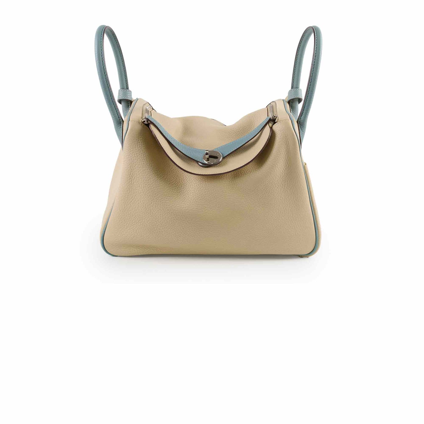 Hermes Lindy 30 Clemence PHW Parchemin/Ciel  M Square Stamp