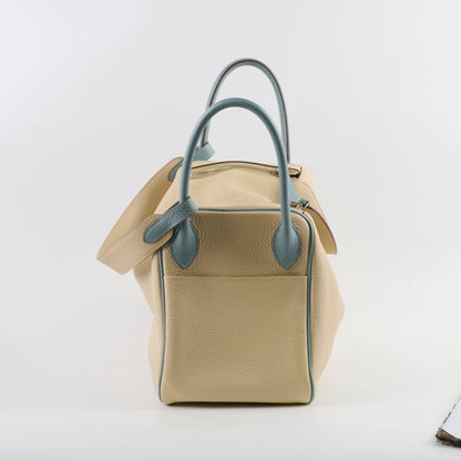 Hermes Lindy 30 Clemence PHW Parchemin/Ciel  M Square Stamp