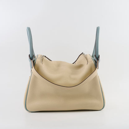 Hermes Lindy 30 Clemence PHW Parchemin/Ciel  M Square Stamp