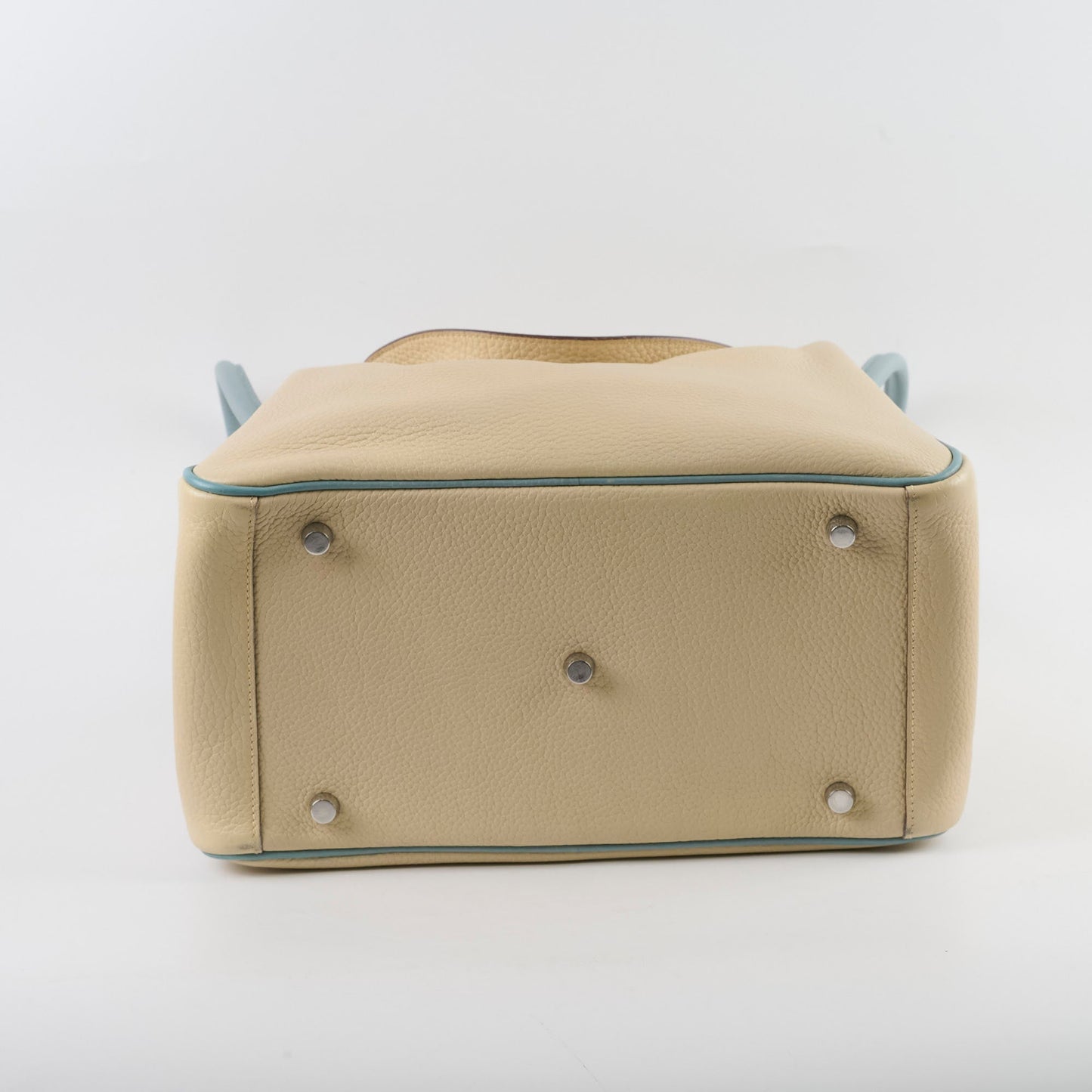 Hermes Lindy 30 Clemence PHW Parchemin/Ciel  M Square Stamp