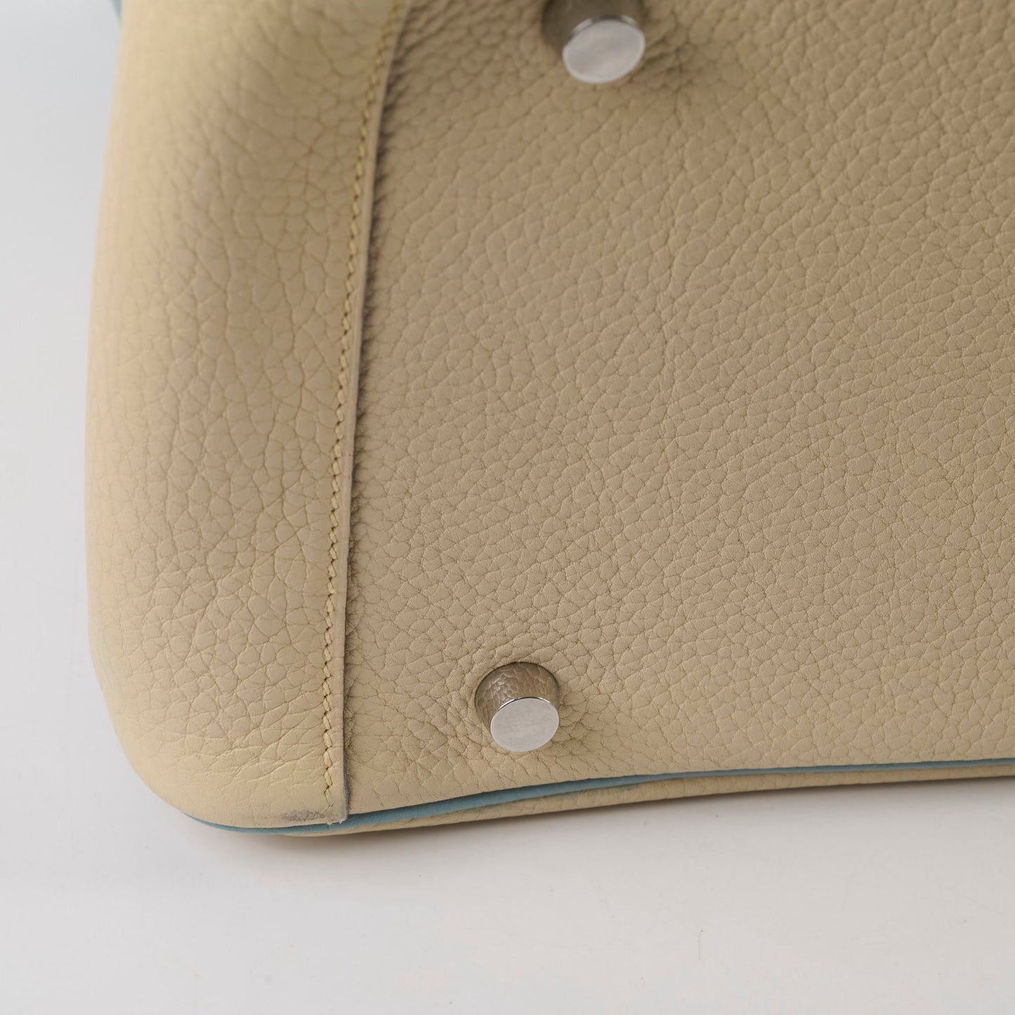 Hermes Lindy 30 Clemence PHW Parchemin/Ciel  M Square Stamp