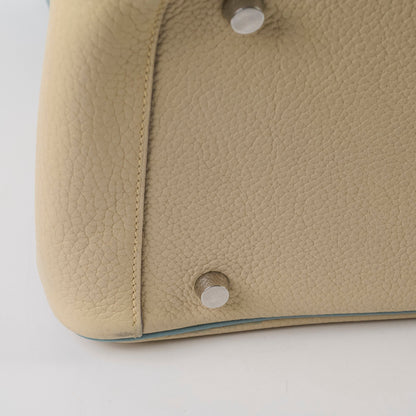 Hermes Lindy 30 Clemence PHW Parchemin/Ciel  M Square Stamp