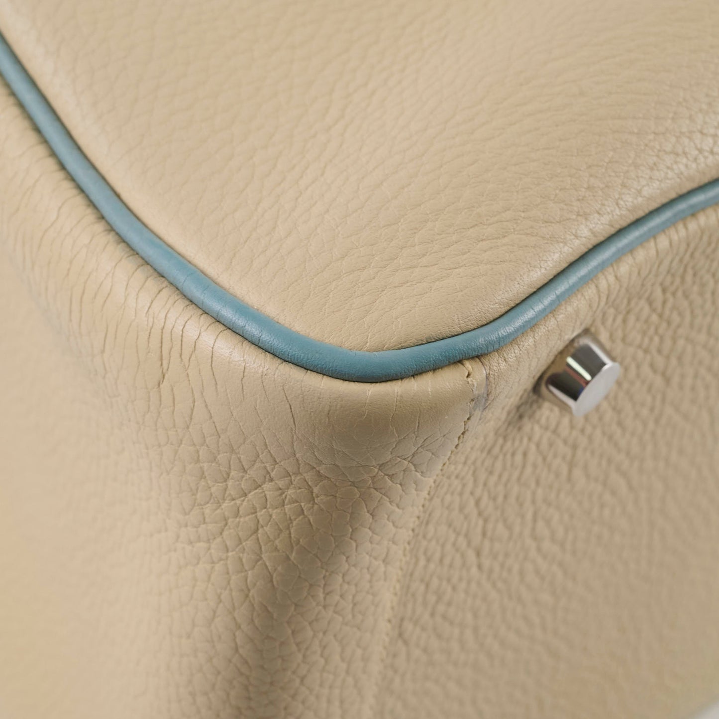 Hermes Lindy 30 Clemence PHW Parchemin/Ciel  M Square Stamp