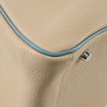 Hermes Lindy 30 Clemence PHW Parchemin/Ciel  M Square Stamp