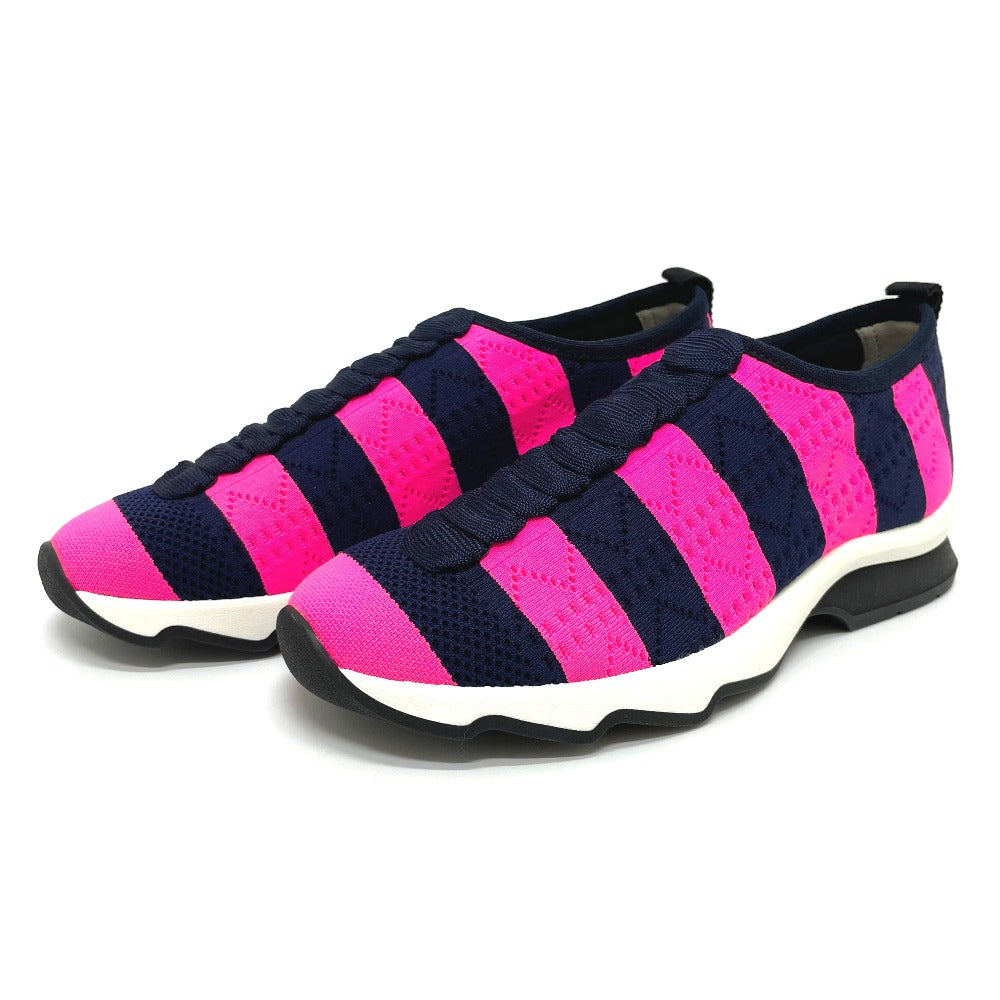 FENDI sneakers mesh Navy x pink Tripe border mesh Women 35