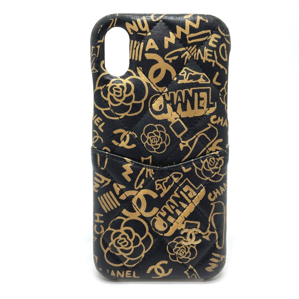 CHANEL iPhone case Calfskin gold Camellia CCCOCO Mark Matrasse Women