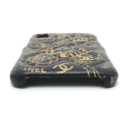 CHANEL iPhone case Calfskin gold Camellia CCCOCO Mark Matrasse Women